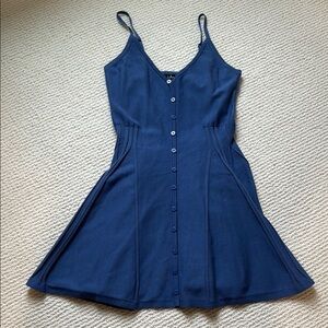 Blue Button Mini Dress
